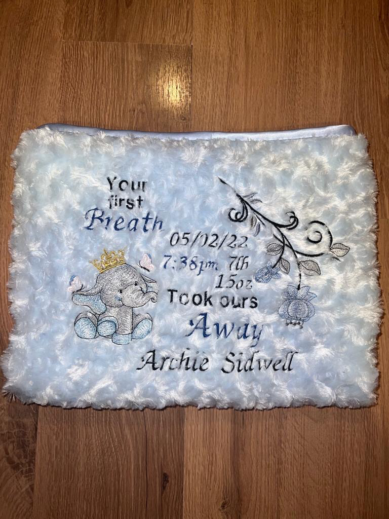 Birthdate,time, Weight And Name Keepsake Blanket