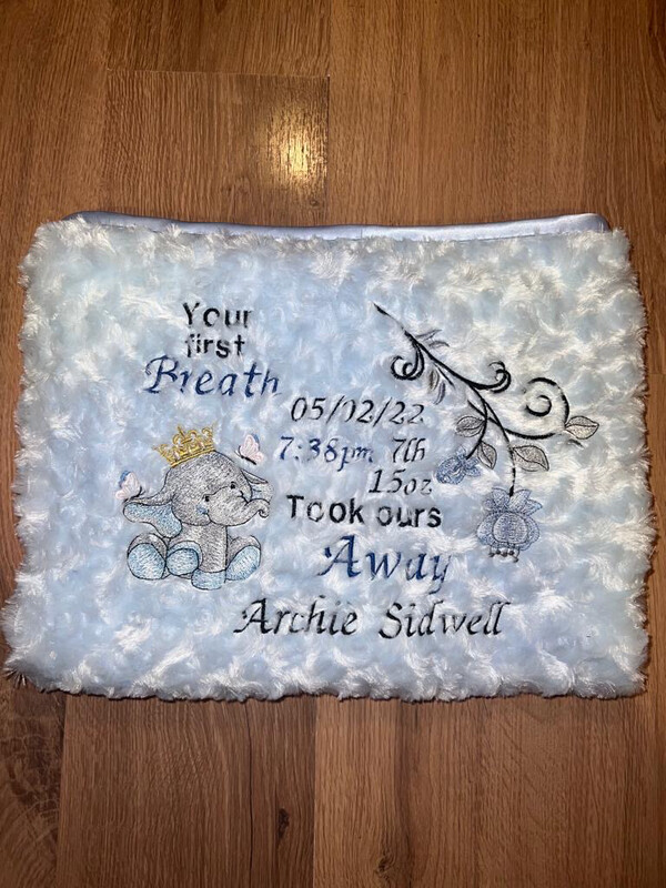 Birthdate,time, Weight And Name Keepsake Blanket