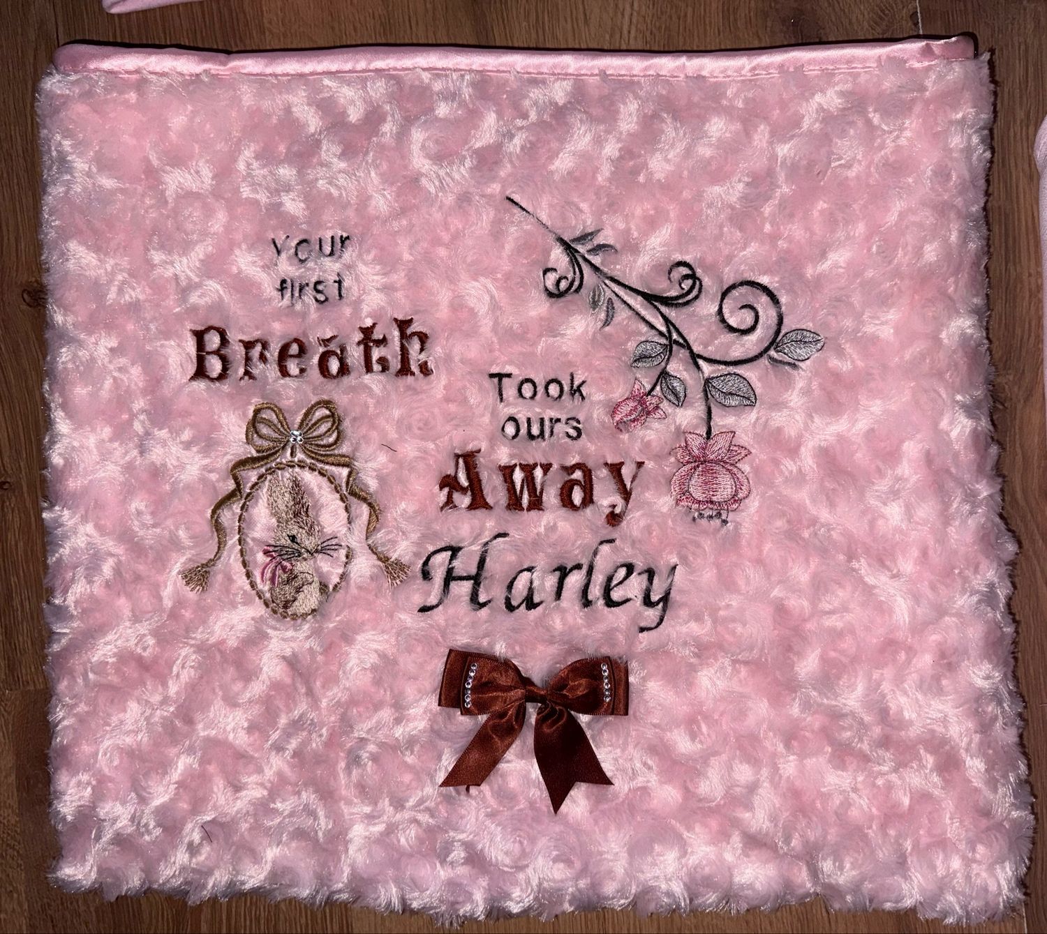 Vintage Style Bunny Design “your First Breath Took Ours Away”