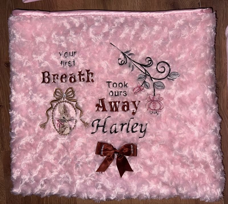 Vintage Style Bunny Design “your First Breath Took Ours Away”