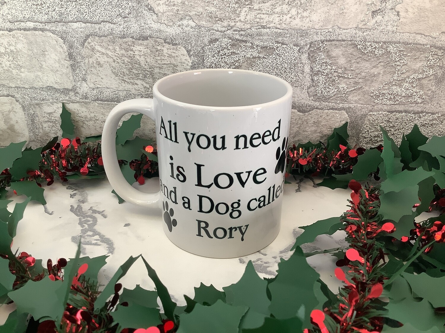 Personalised pet name mug, rainbow bridge pet mug, paw prints mug, dog lover mug, cat lover mug