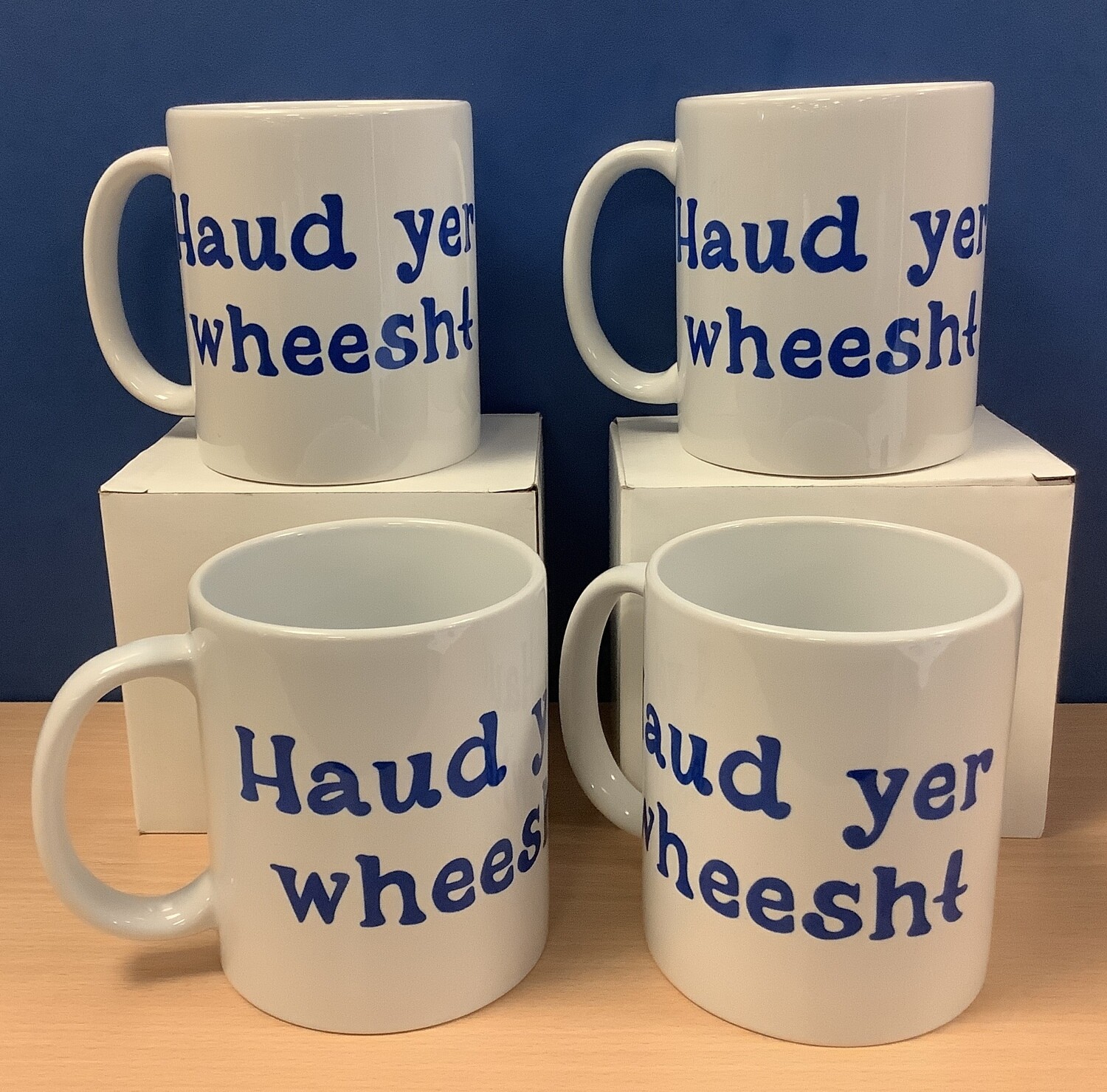Scottish slang mug, Haud yer wheesht mug, novelty mug, Scotland mug, cheeky mug, fun mug