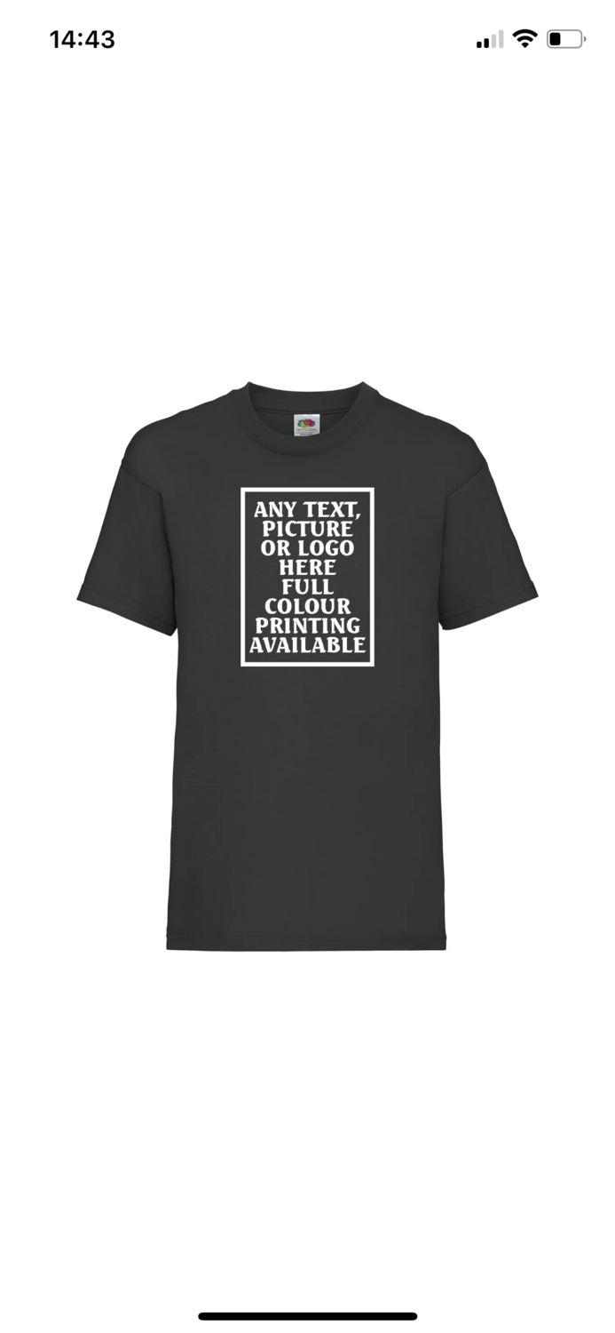Personalised childs t shirts, customise t shirts, design your own t shirt