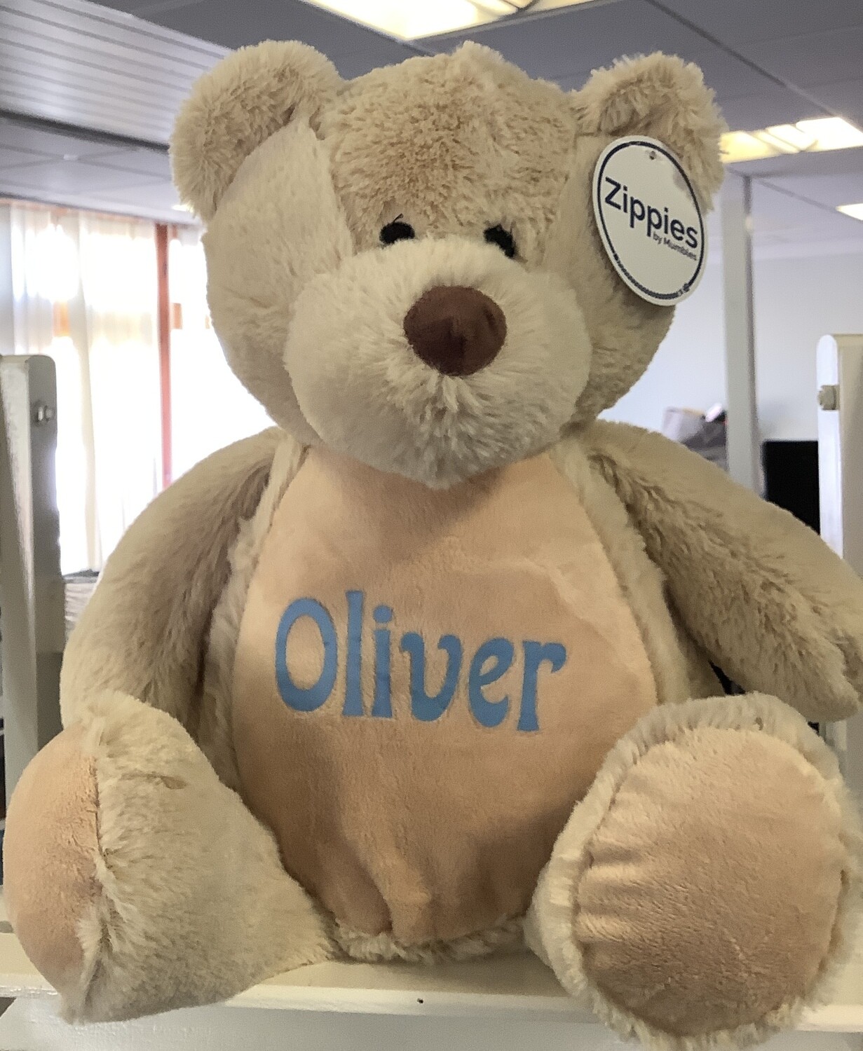 Zippies by Mumbles large Plush Teddy Bear which can be personalised, baby shower teddy bear, personalised first birthday gift