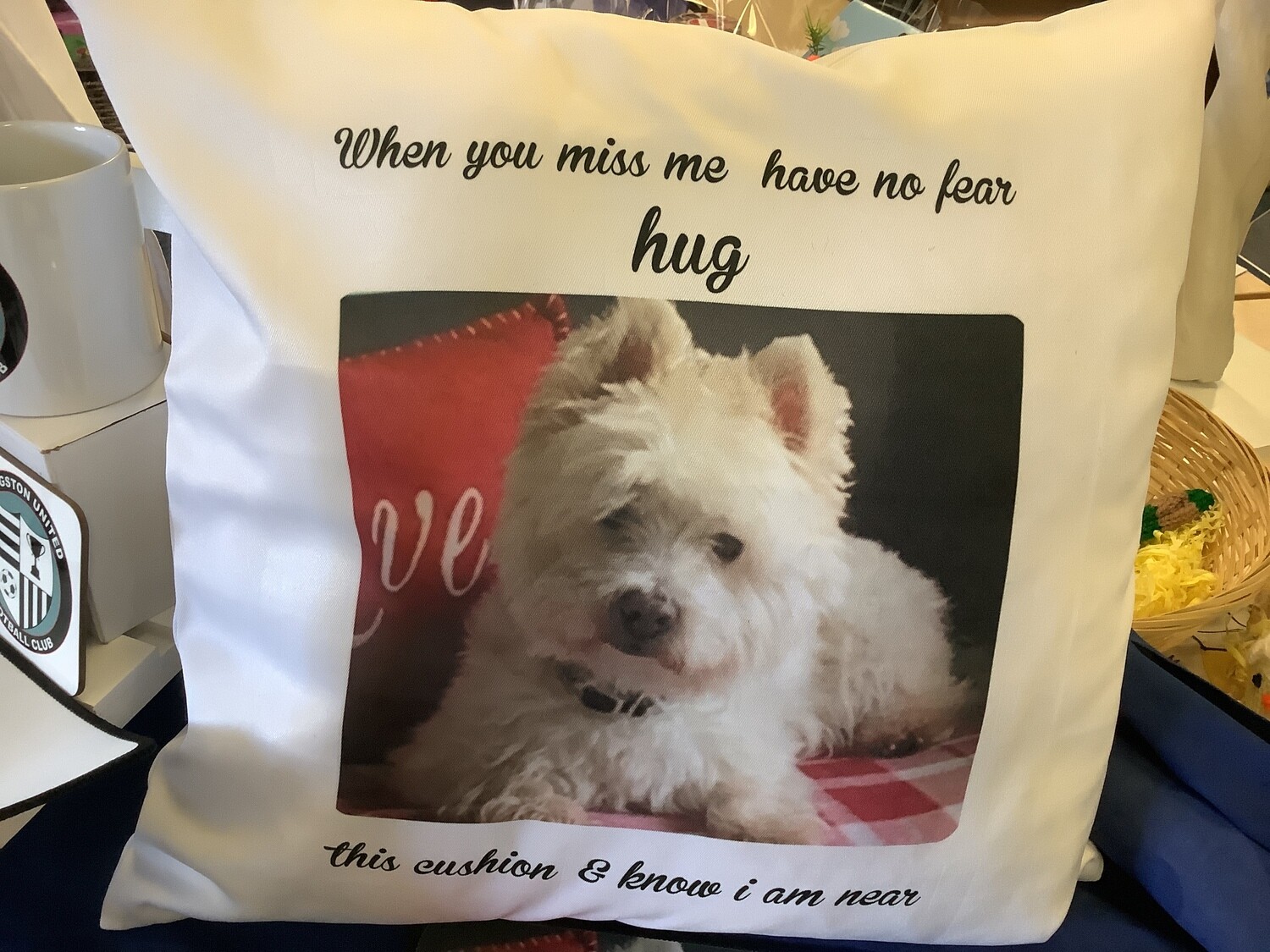 Personalised pet cushion, customised cushion, pet bereavement gift