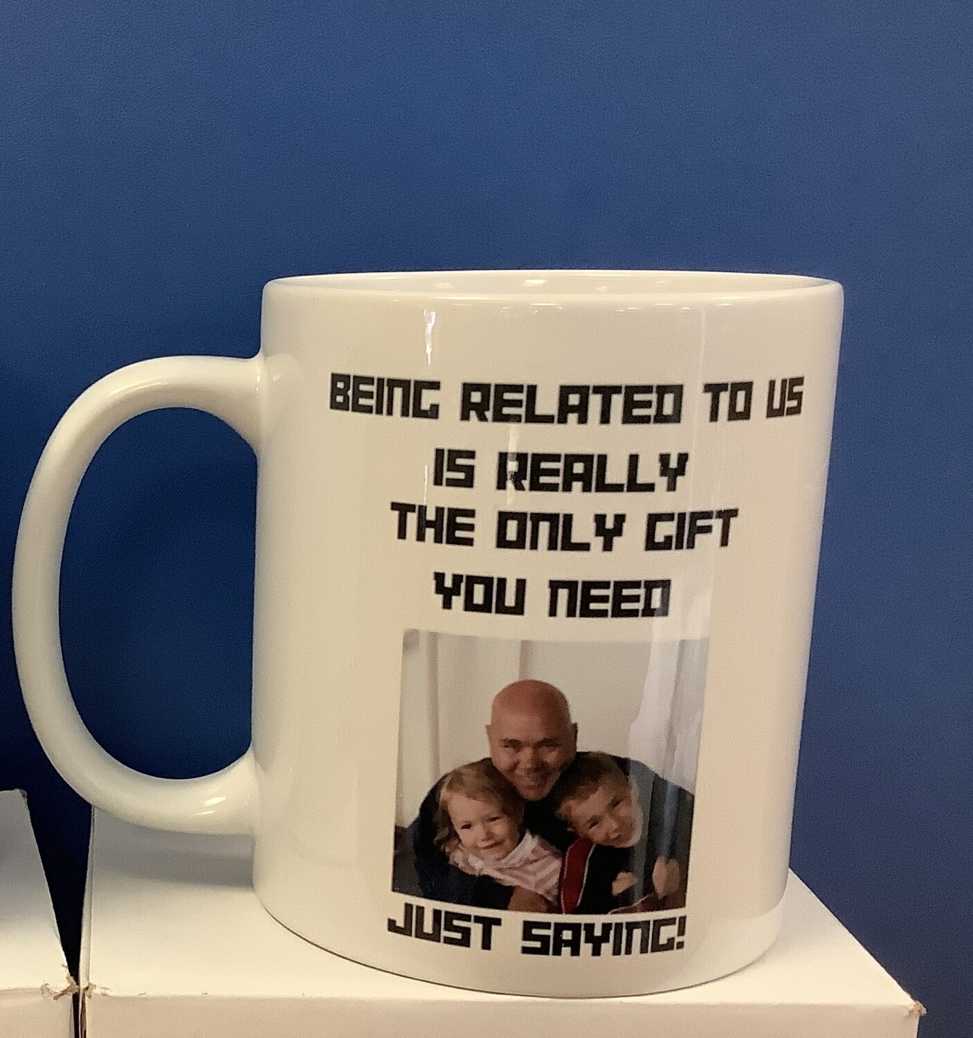 Dad photographic mug, novelty mug, funny relative mug, picture mug, gift for dad, gift for mum, sister mug, brother mug