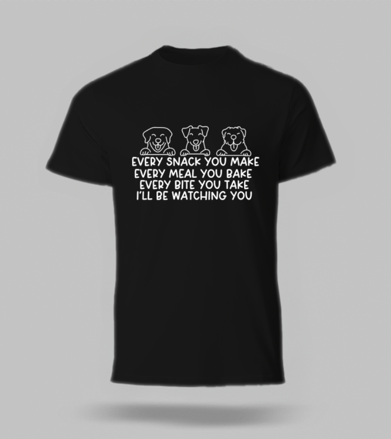 Novelty Dog lover unisex T-shirts, Father’s Day t shirt, Every bite you take design