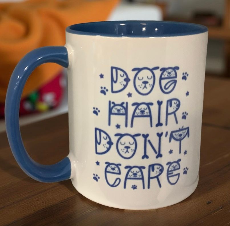Personalised Dog Hair Dont Care pet mug, dog lover mug