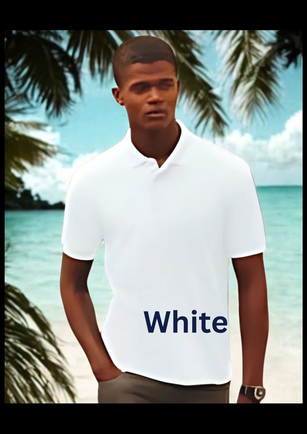 Personalised Mens Fruit of the Loom Polo Shirts, many colours, many sizes, white polo shirt