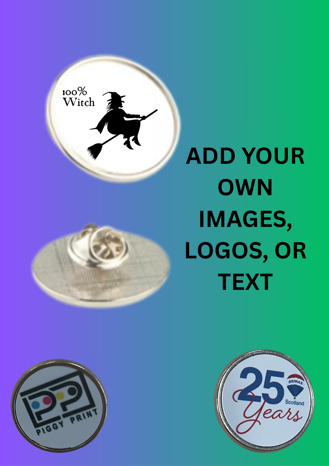 Personalised metal lapel badge, Corporate Designs, Logos, Work Events