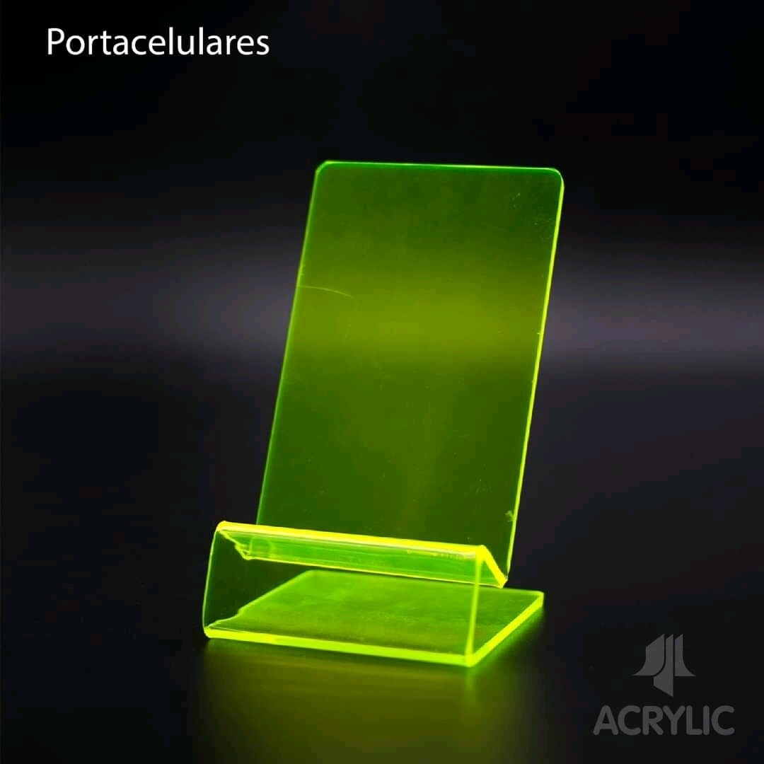 Porta celular en acrilico  verde translucido