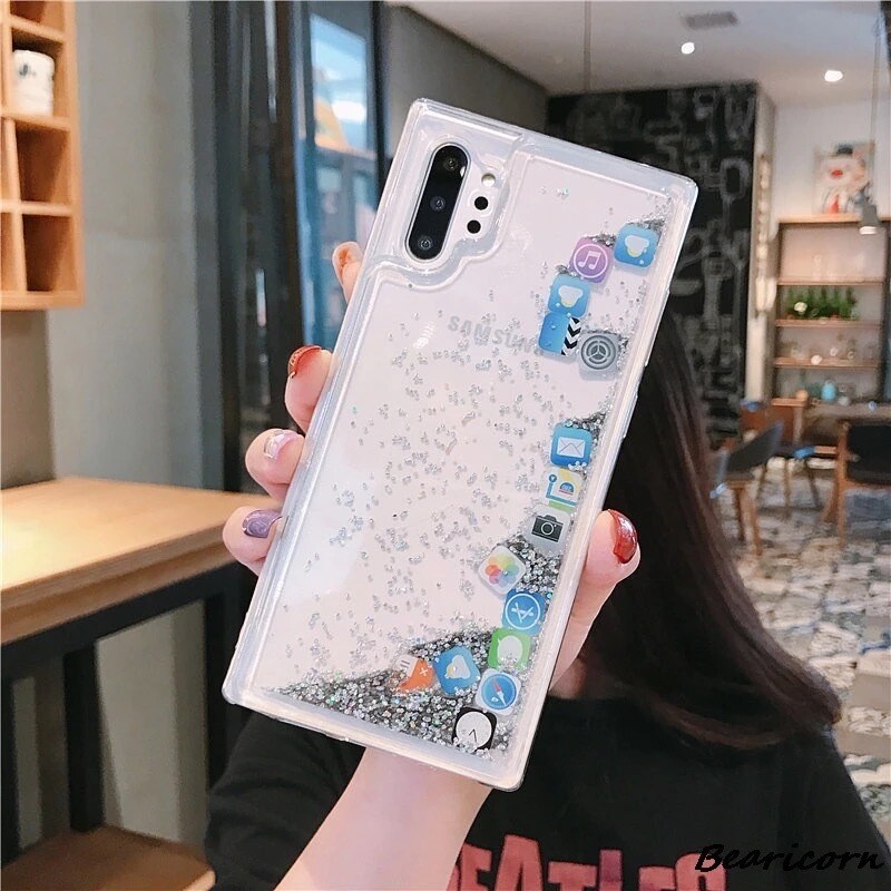Cover con escarcha e iconos de apps