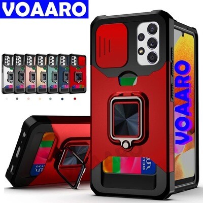 Cover shockproof con anillo y tarjetero