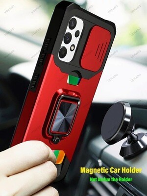 Cover shockproof con anillo y tarjetero