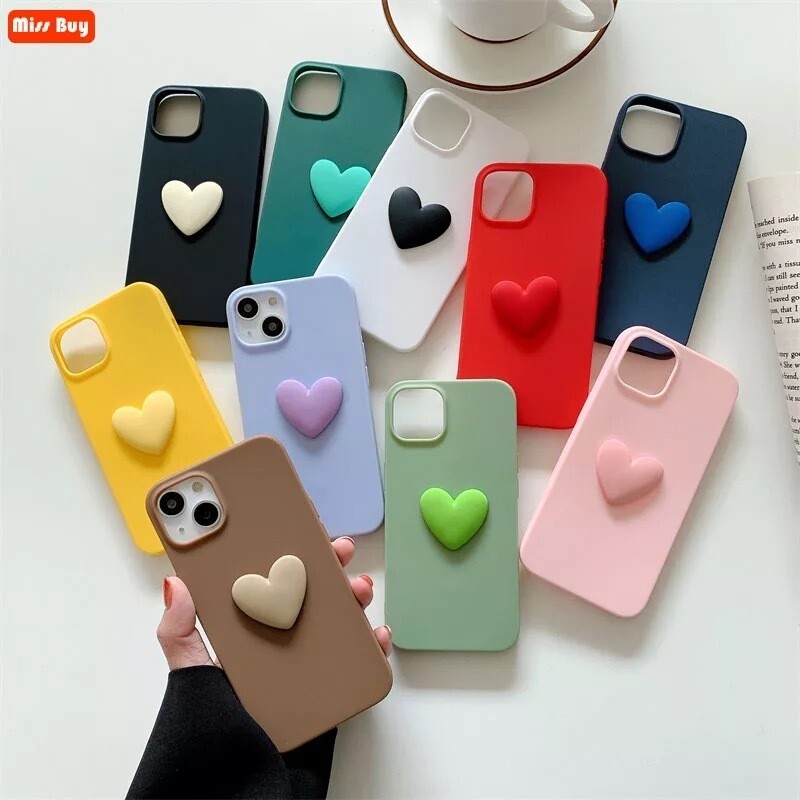 Cover con pop socket de corazón