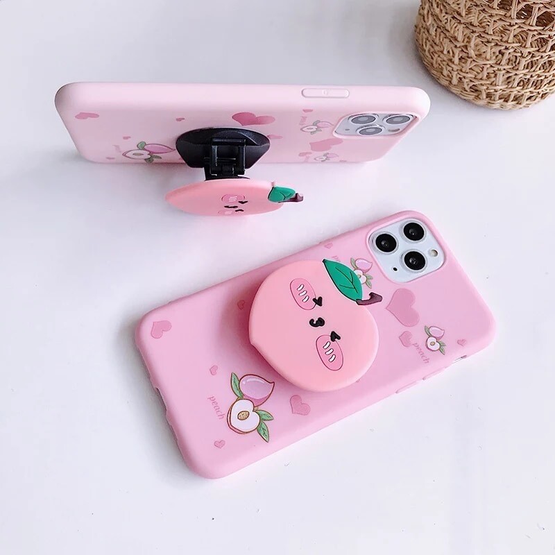 Covers con pop socket de durazno