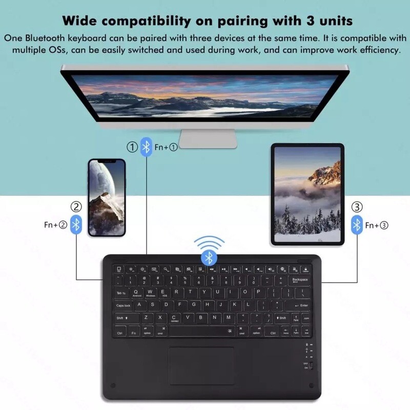 Teclado bluetooth con touchpad