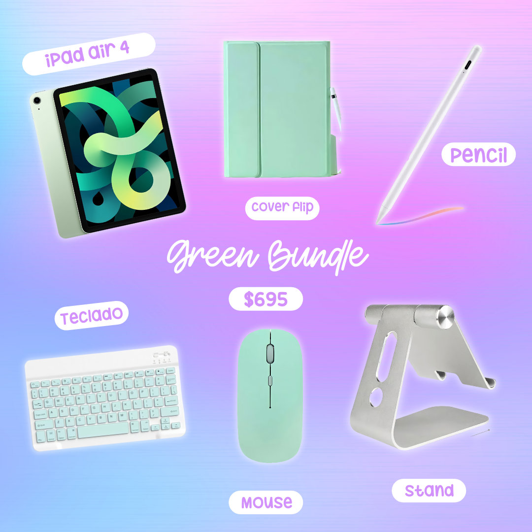 iPad Air + cover + pencil genérico + teclado + mouse + stand