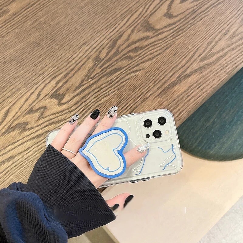 Covers con pop socket de corazón