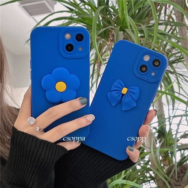 Cover con pop socket flor y lazo