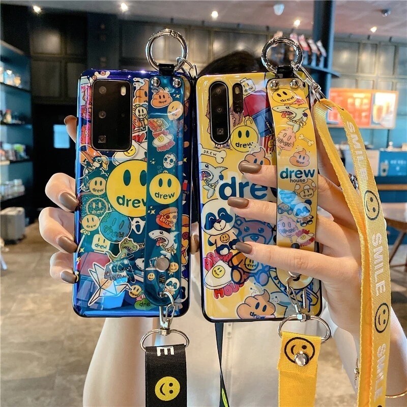 Cover con pop socket happy faces