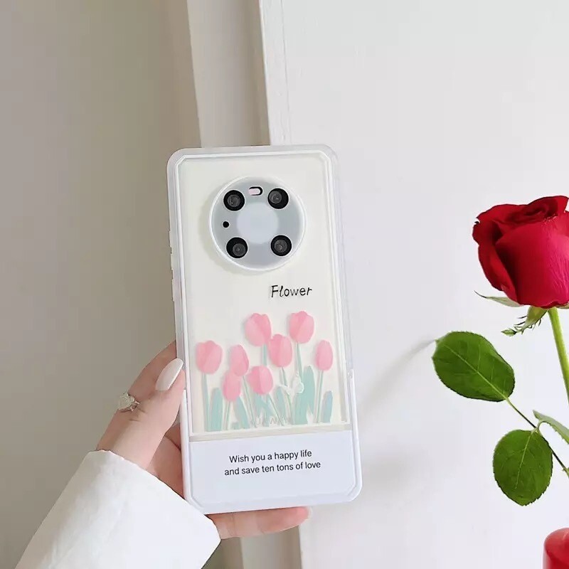 Cover de tulipanes con stand
