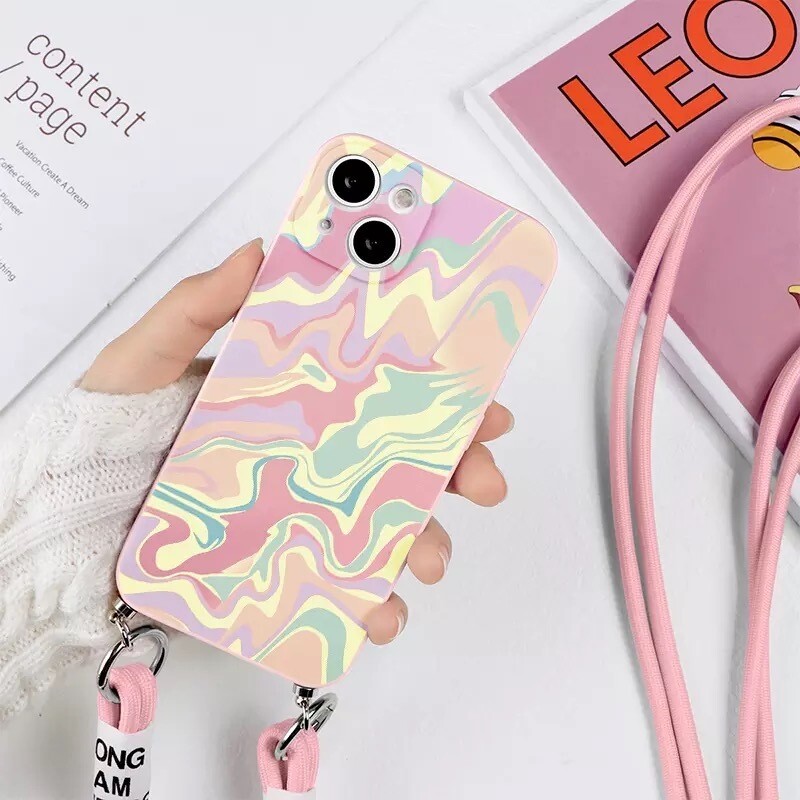 Cover multicolor con lanyard