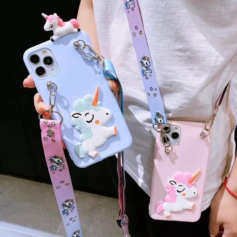 Covers de unicornio con lanyard