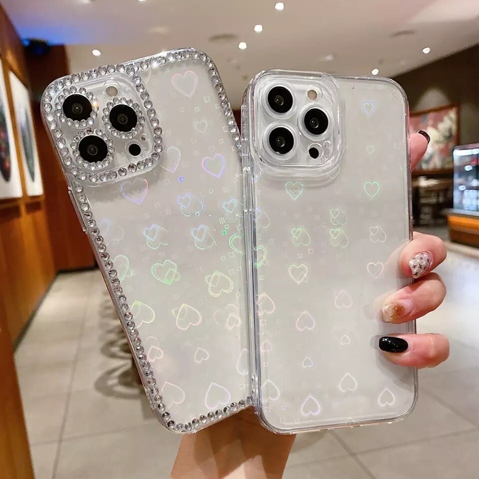 Covers de corazones holográficos