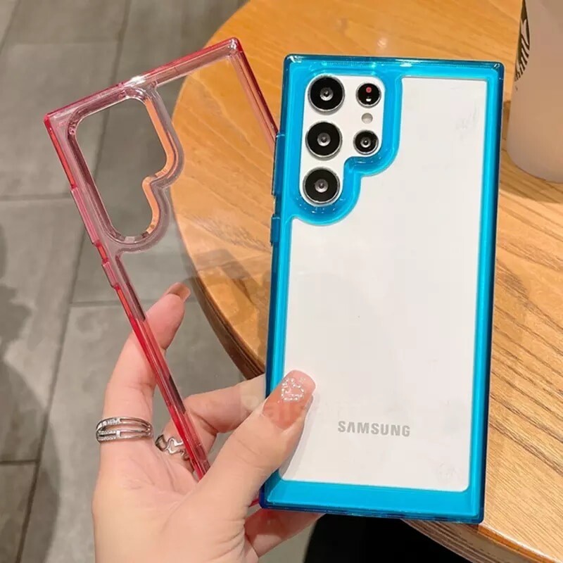 Cover transparente con borde de color