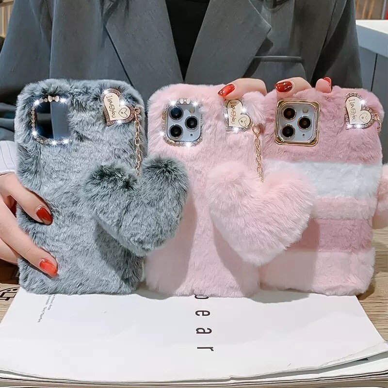 Covers de corazón de peluche