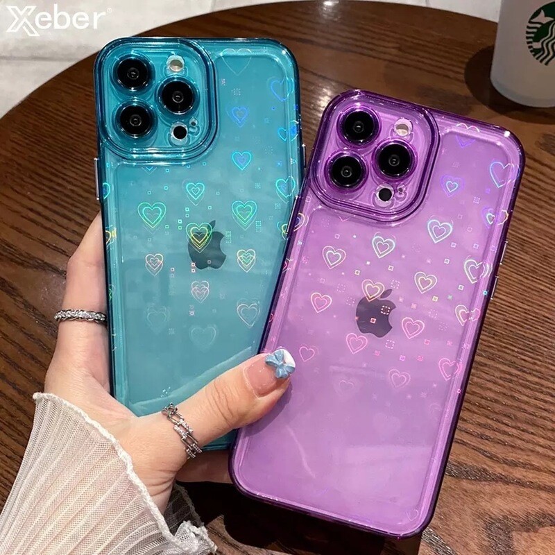 Covers con corazones holograficos