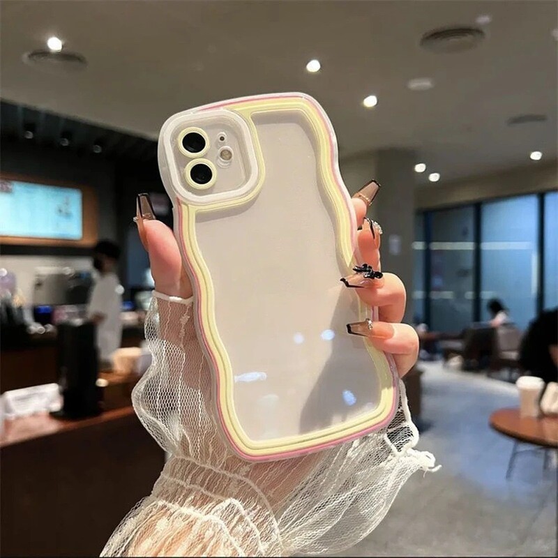 Cover transparente con curvas de colores