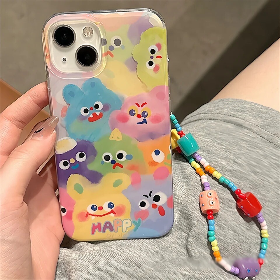 Cover diseño monstruos de colores con strap