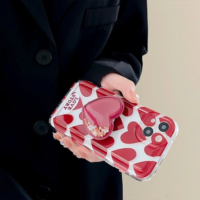 Cover corazones con popsocket