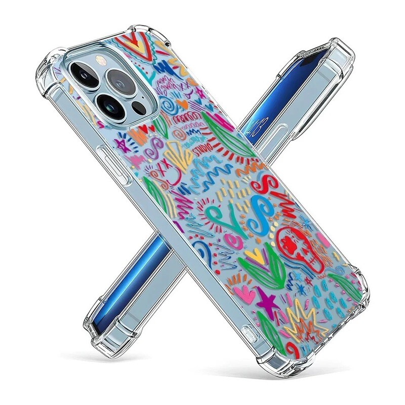 Cover transparente diseño doodles