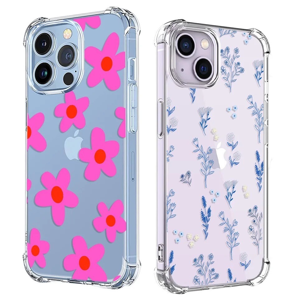 Cover transparente diseño de flores