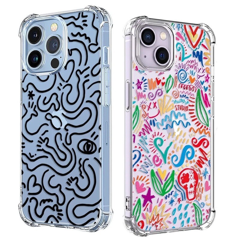 Cover transparente diseño doodles
