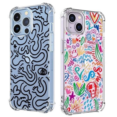 Cover transparente diseño doodles