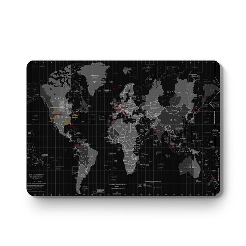 Cover diseño mapa mundi negro