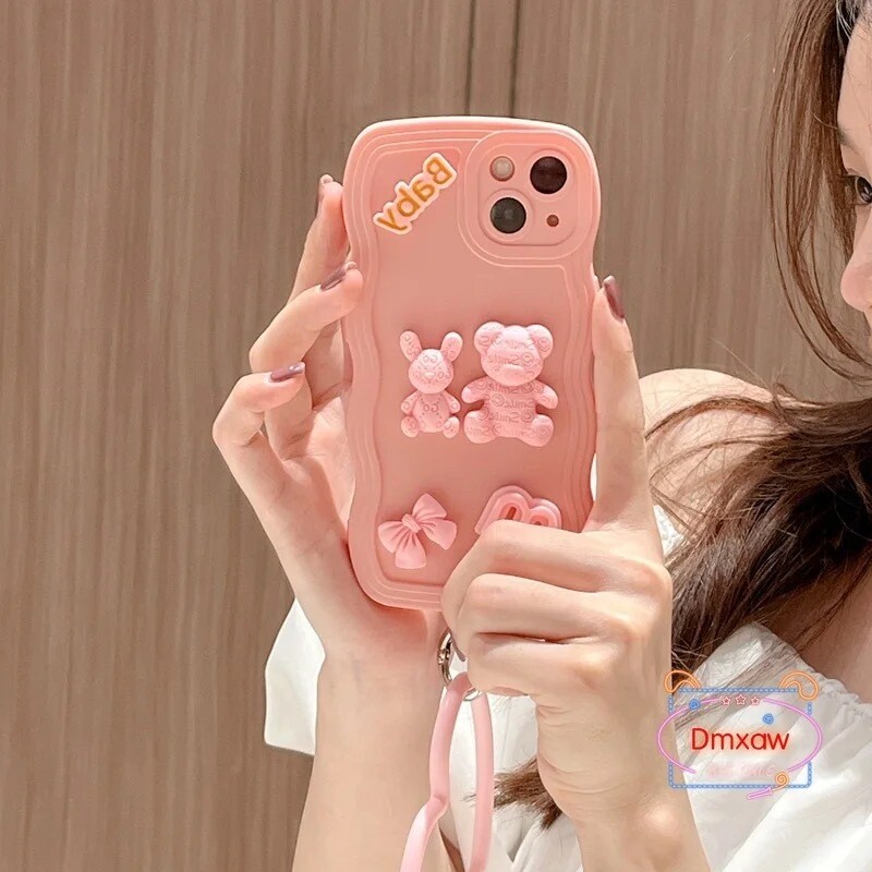Cover silicon unicolor con diseños 3D y llavero
