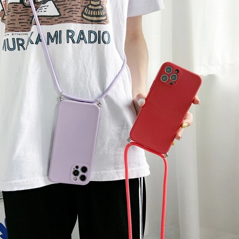 Cover silicon unicolor con strap