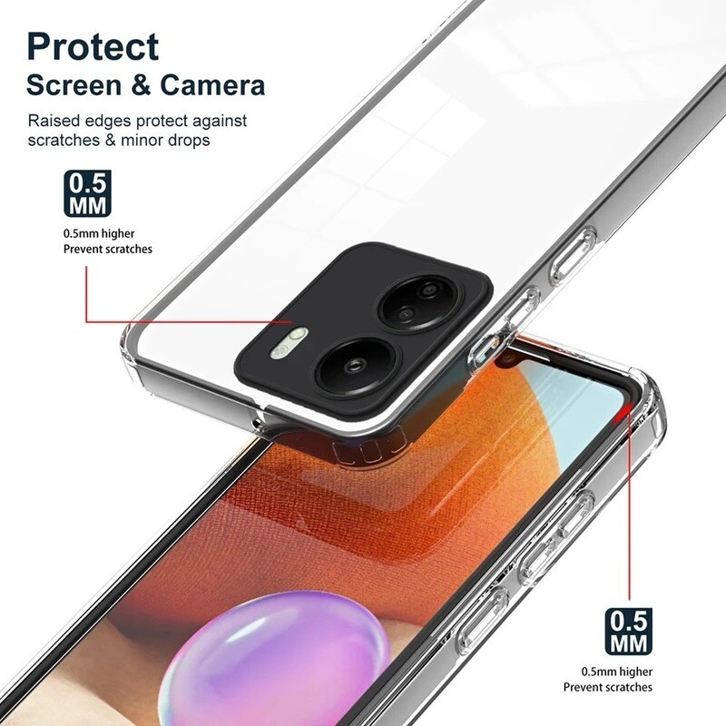 Cover transparente y borde de colores