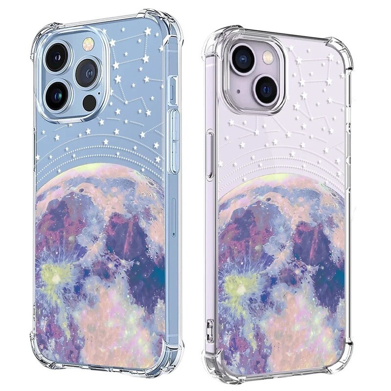 Cover transparente diseño de luna y estrellas