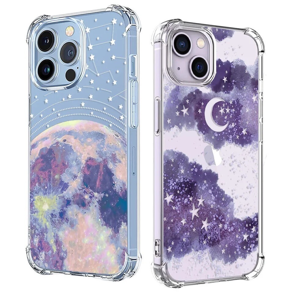 Cover transparente diseño de luna y estrellas