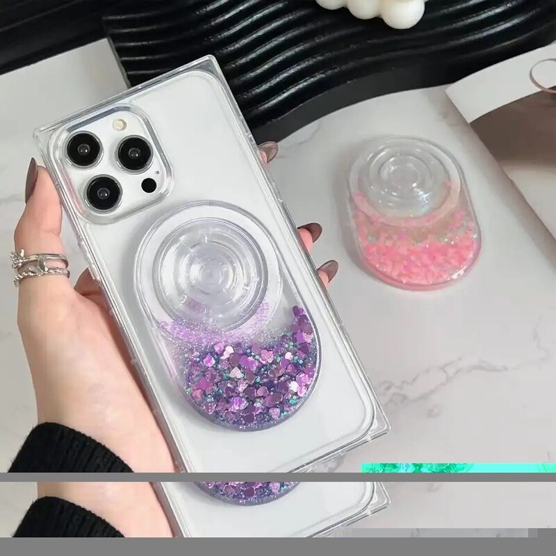 Popsocket con brillo y corazones