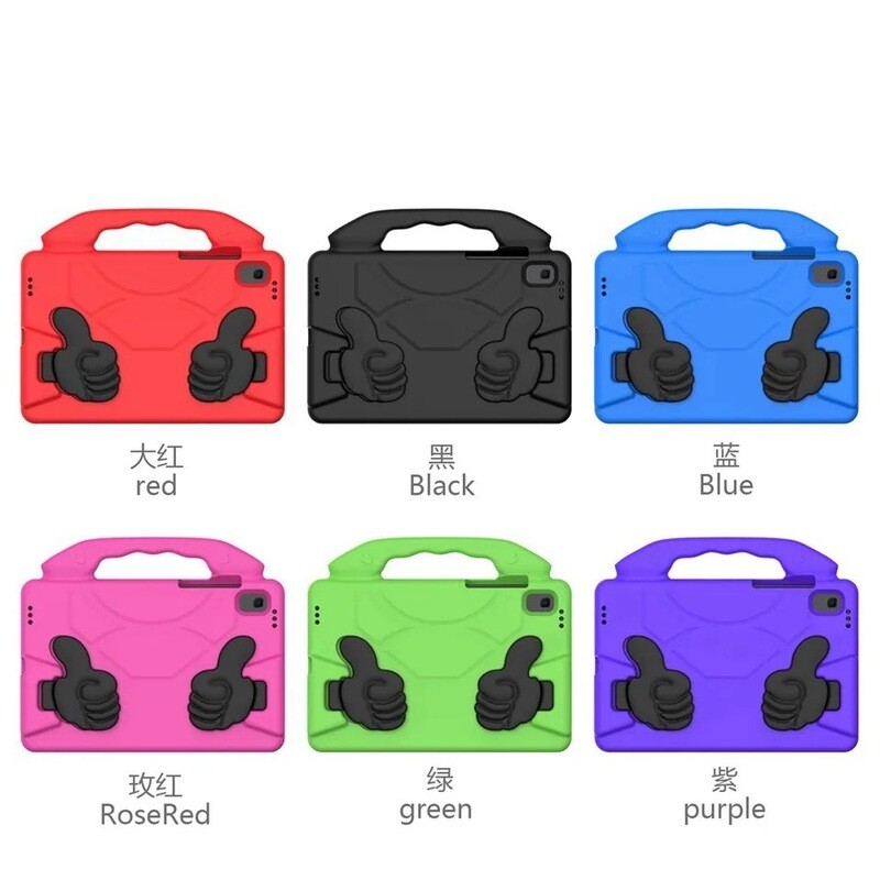 Cover unicolor antigolpe con agarre y stand
