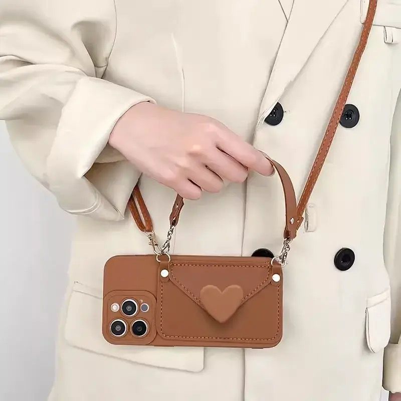 Cover wallet de cuero con strap
