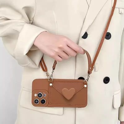 Cover wallet de cuero con strap