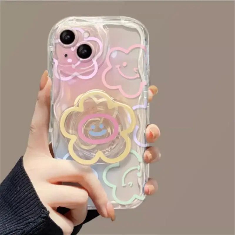 Cover Flores pasteles con popsocket